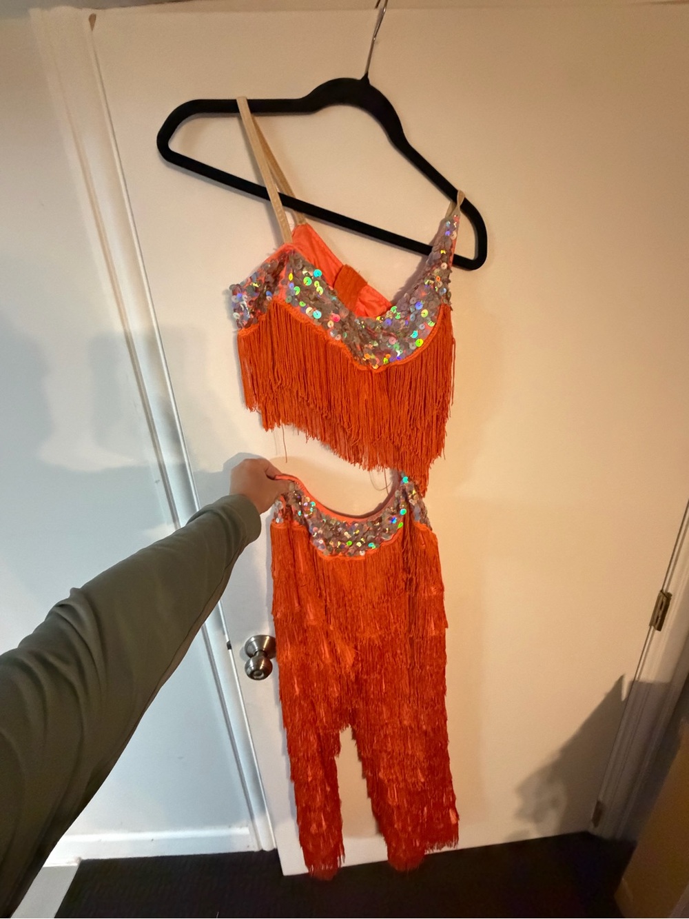 Glamour Costumes Orange Fringe and Sequins Dance Costume - 2 available!
